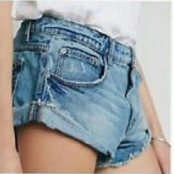 Free People Pants - Free People Distressed Cuffed Denim Shorts